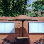 Photo outdoor solar floor lamp