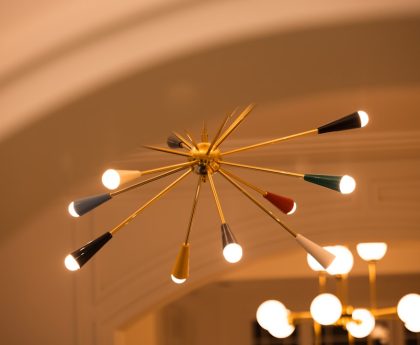 Photo brass chandelier